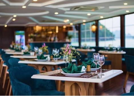 The CatBa Catamaran dining room