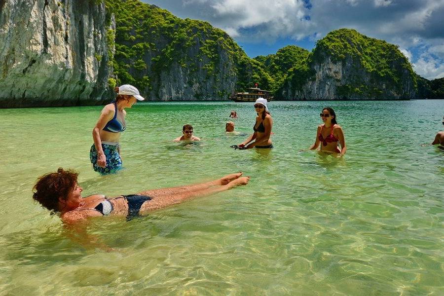 Swimming at Ban Chan Beach